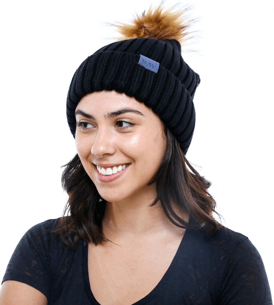 Extra Large Satin Lined Winter Hat w Detachable Pom Pom Beautifully Warm LLC