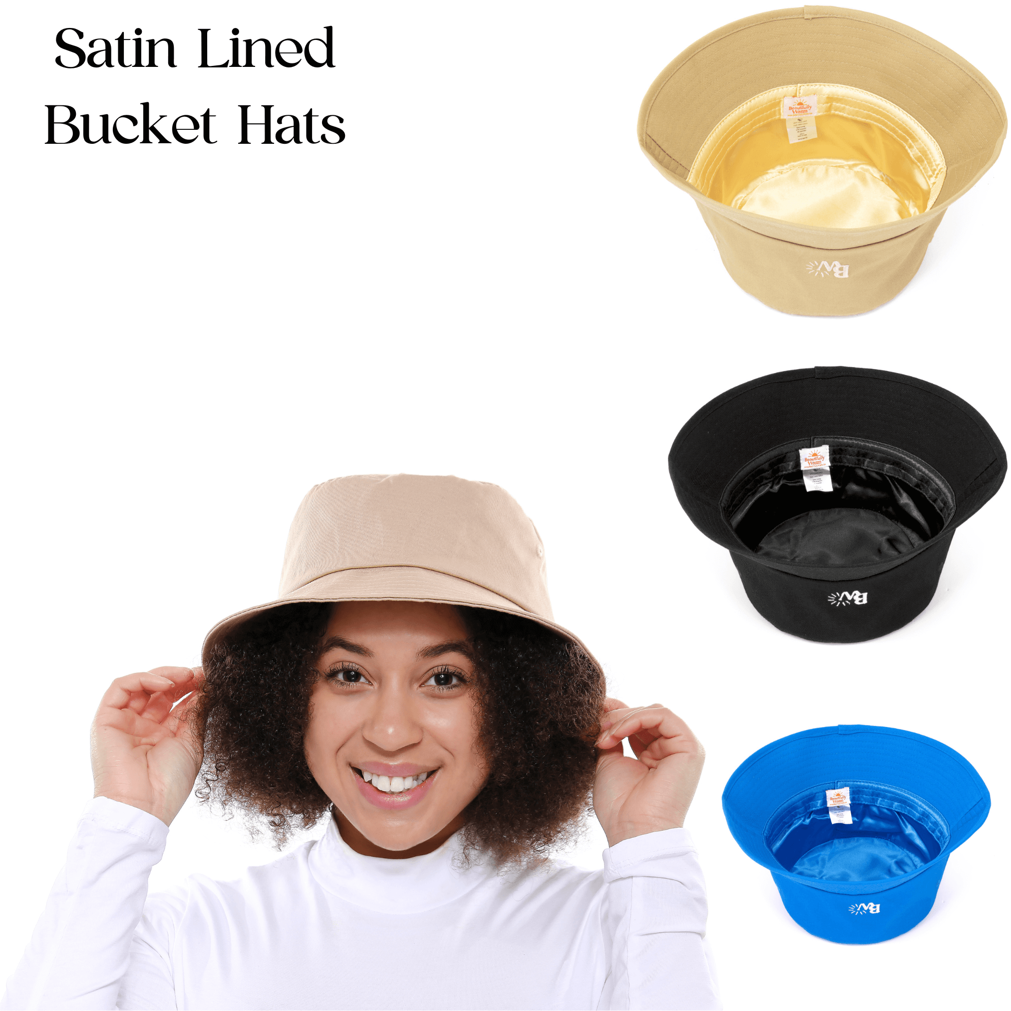 Satin top bucket hat