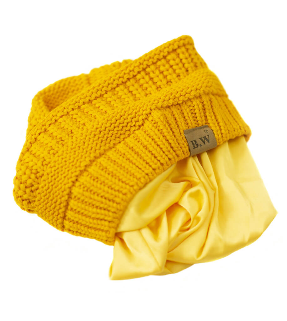Winter Hat | Satin Lined | Detachable Pom Pom | Yellow  display picture 3