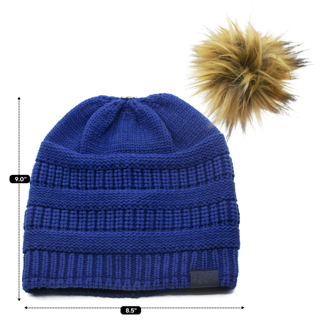 Winter Hat | Satin Lined | Detachable Pom Pom | Royal Blue  display picture 1